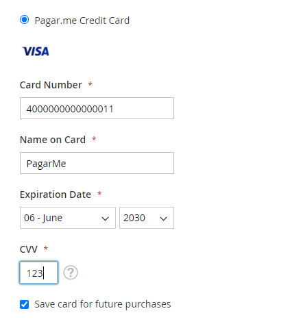 New save credit card checkbox