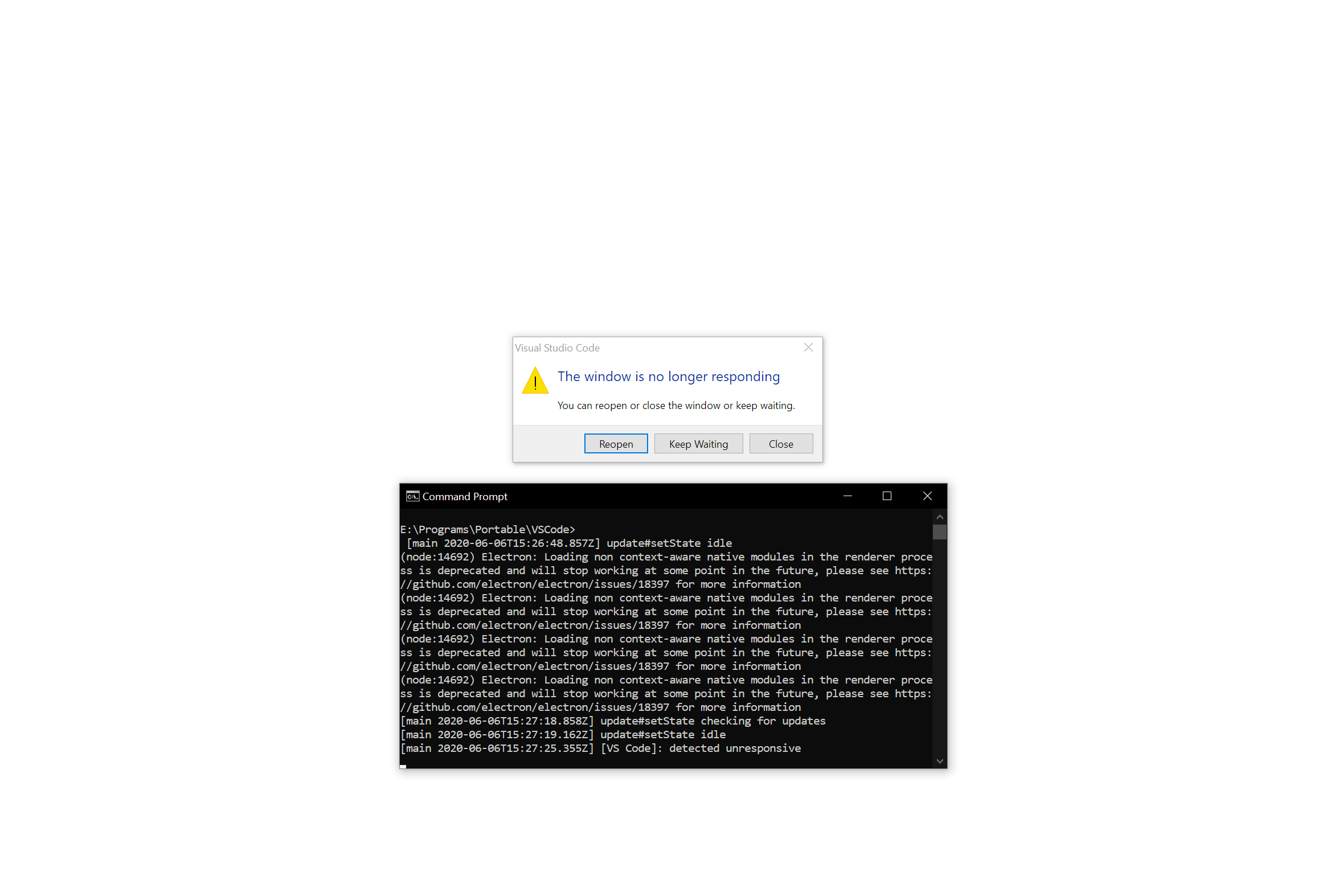 White screen and `Not responding` window at very start · Issue #99524 ...