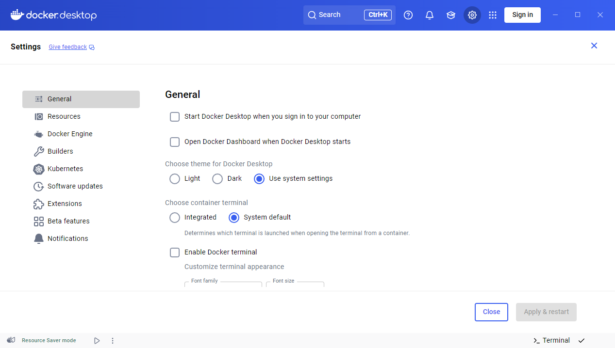 Use the WSL 2 based engine