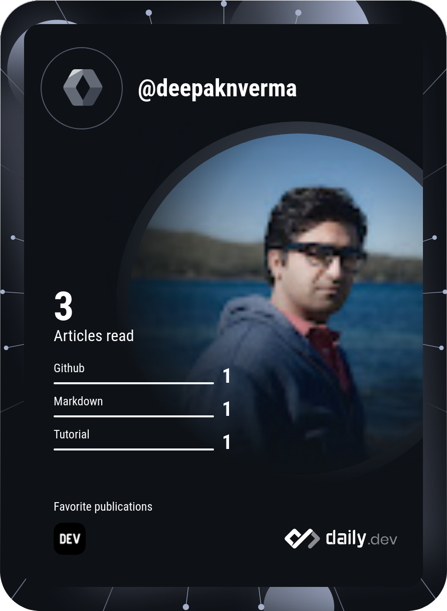 Deepak Verma's Dev Card