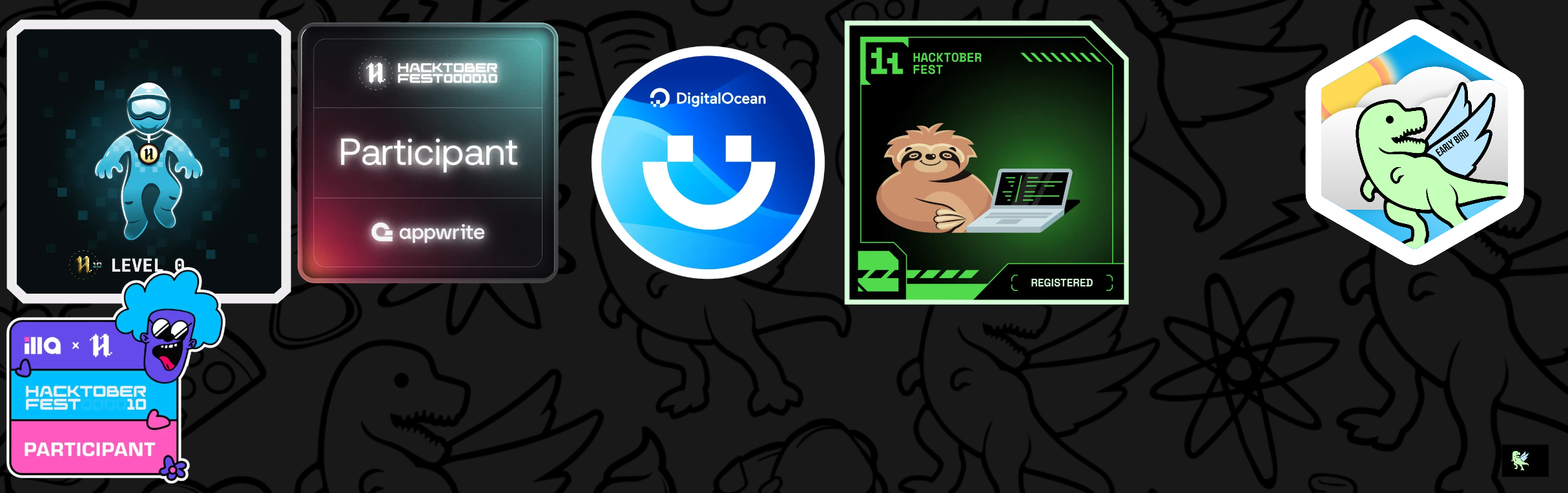 An image of @yeetov's Holopin badges, which is a link to view their full Holopin profile