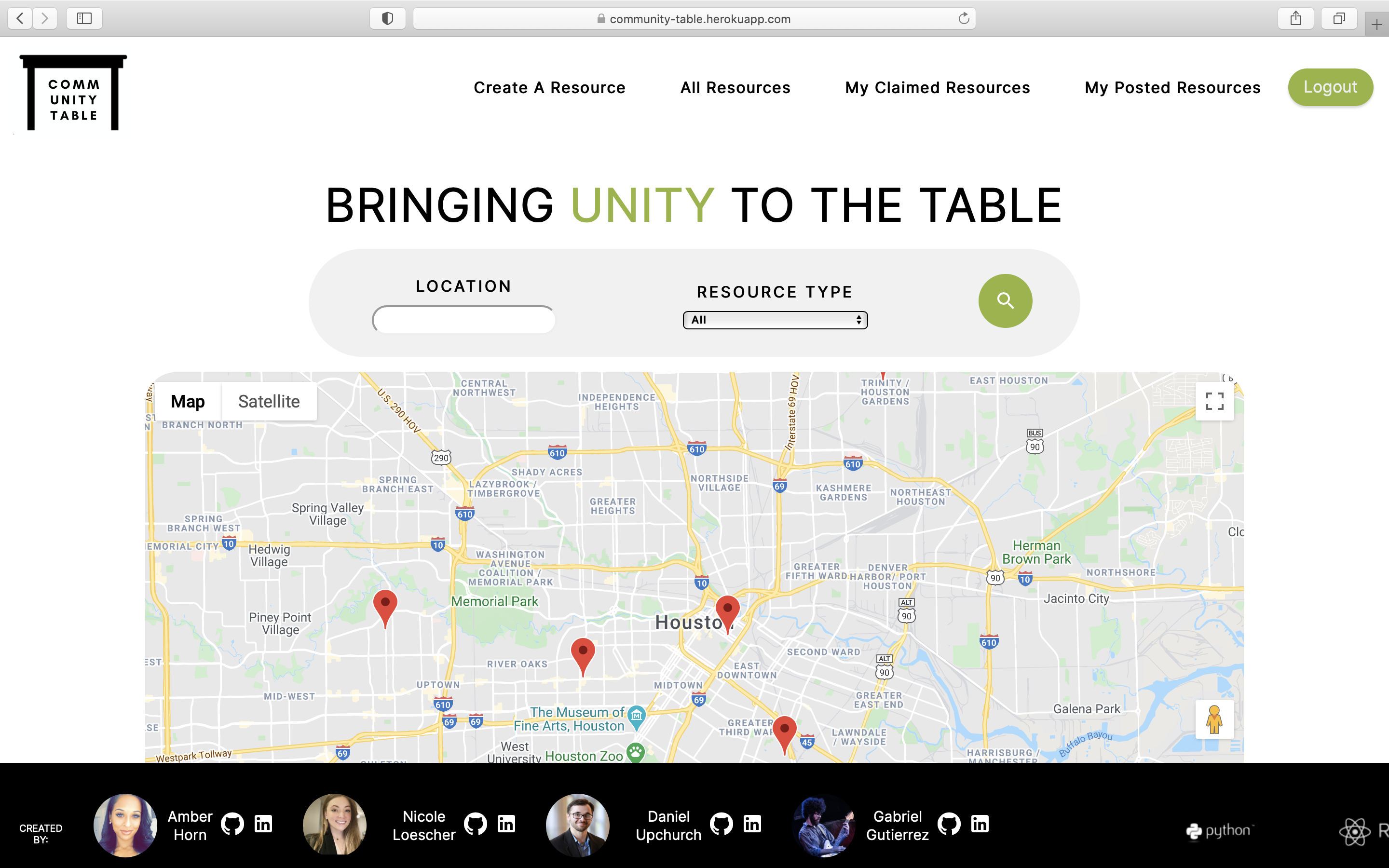 Community Table Homepage