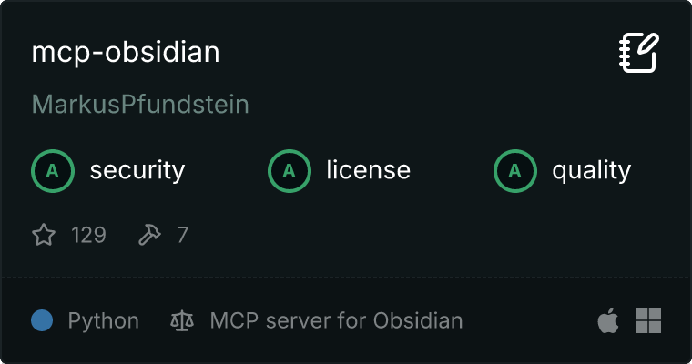 server for Obsidian MCP server