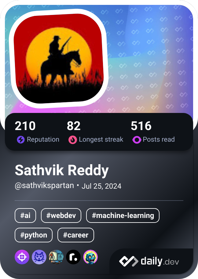 Sathvik Reddy's Dev Card