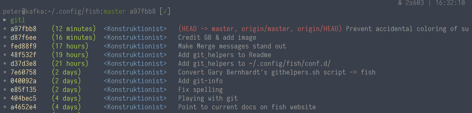 git log output