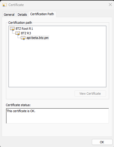 example leaf cert issued by Private CAs