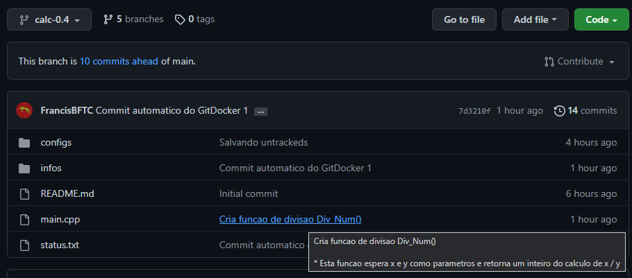 branch remoto do calc-0.4