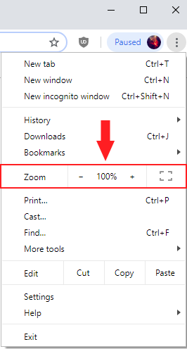 Browser zoom setting