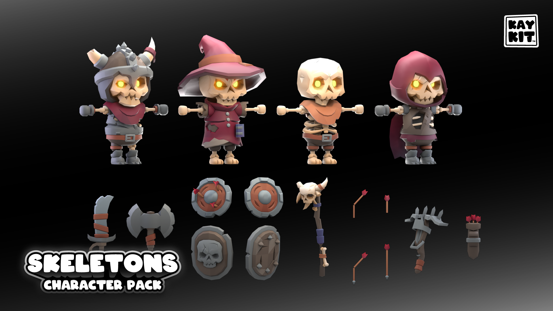 Character Pack: Skeletons Contents