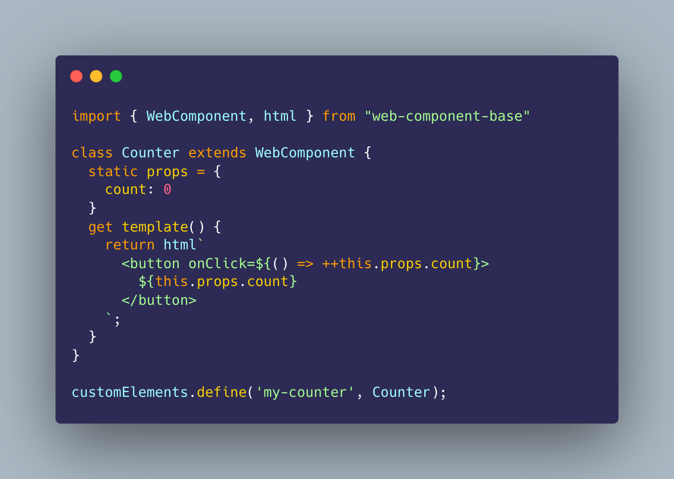 counter example code snippet