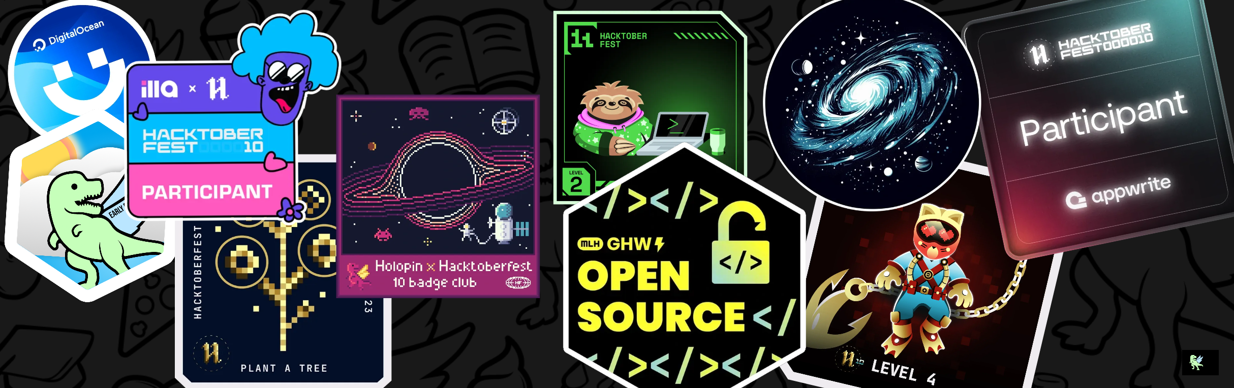 An image of @rushiljalal's Holopin badges, which is a link to view their full Holopin profile