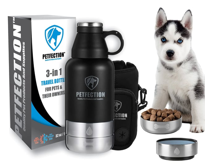 petfection-3-in-1-portable-dog-travel-water-bottle-with-two-detachable-water-food-bowls-32oz-stainle-1
