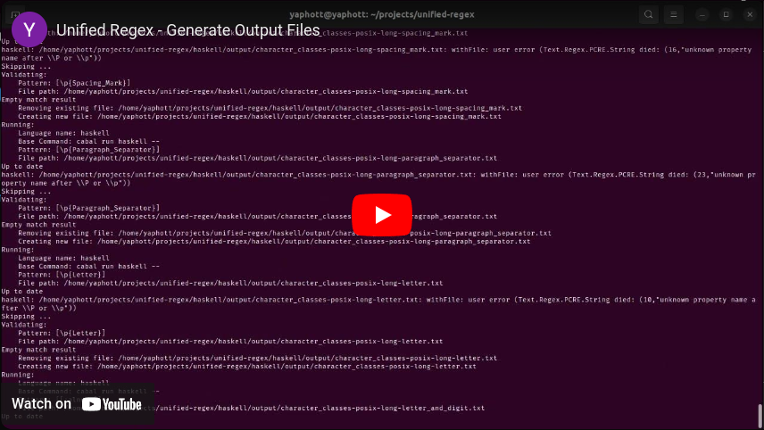 Unified Regex - Generate Output Files