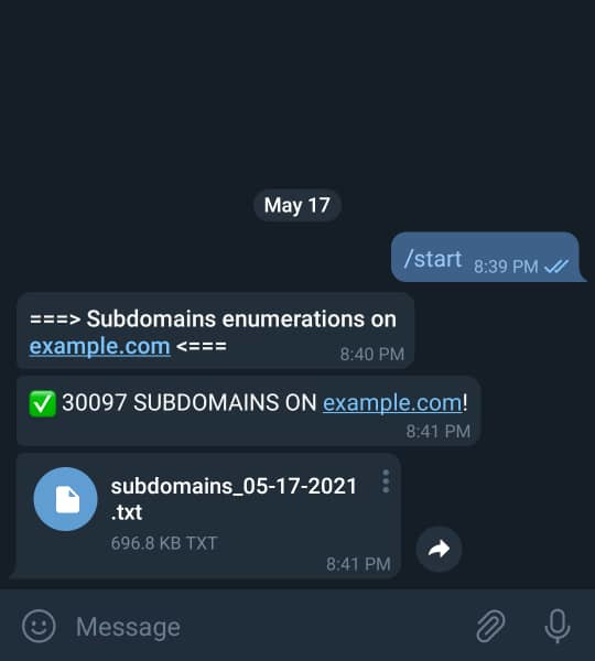 subdomains first scan