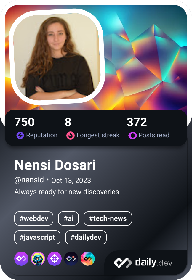 Nensi Dosari's Dev Card