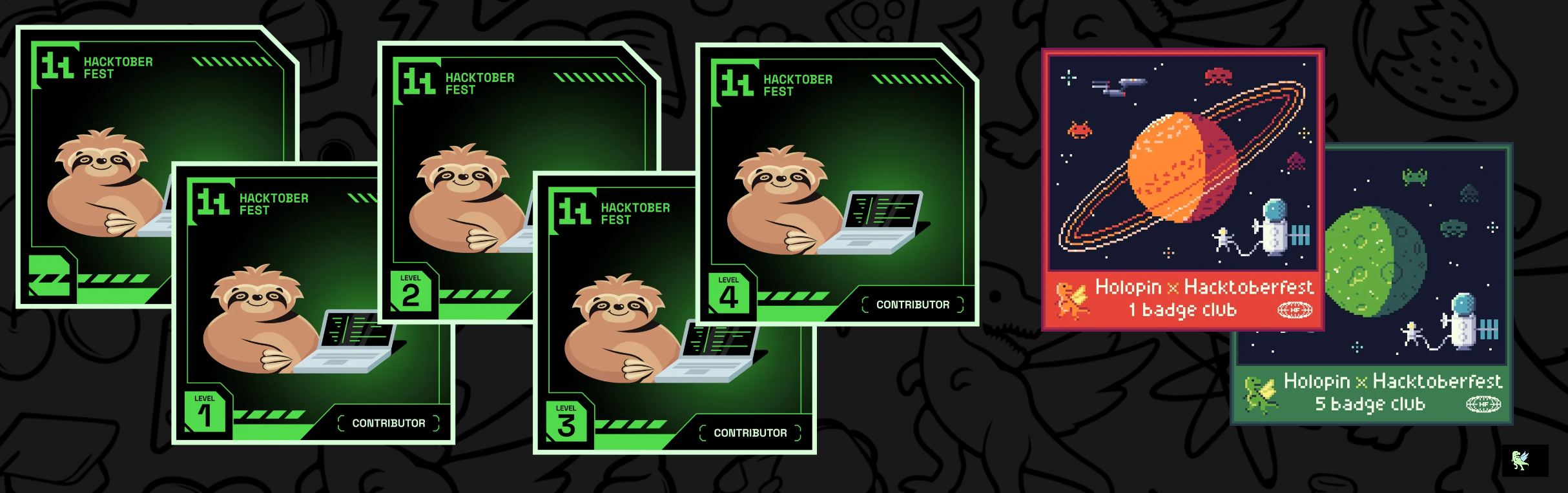 An image of @devaki01's Holopin badges, which is a link to view their full Holopin profile