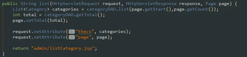 CategoryServlet.list()