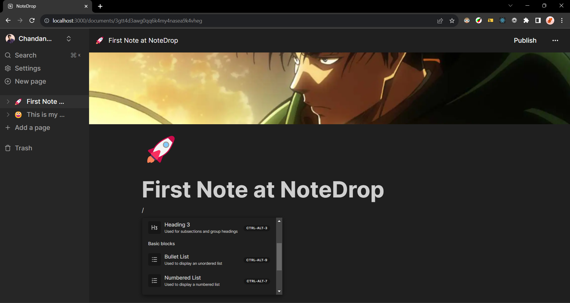 NoteDrop Note Editor