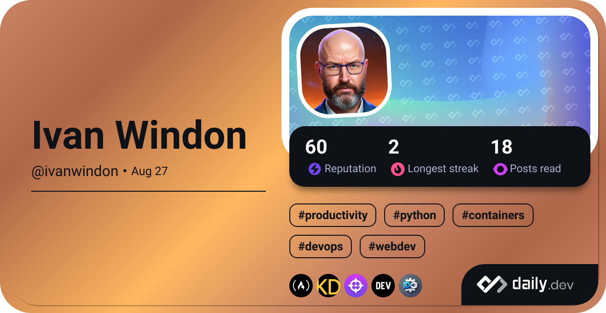 Ivan Windon's Dev Card