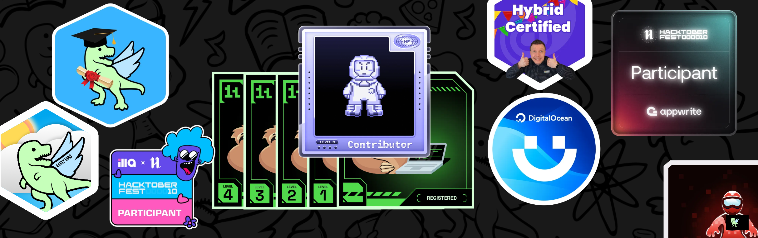 An image of @debmalyamondal's Holopin badges, which is a link to view their full Holopin profile