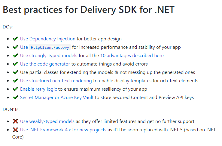 Best practices for .NET