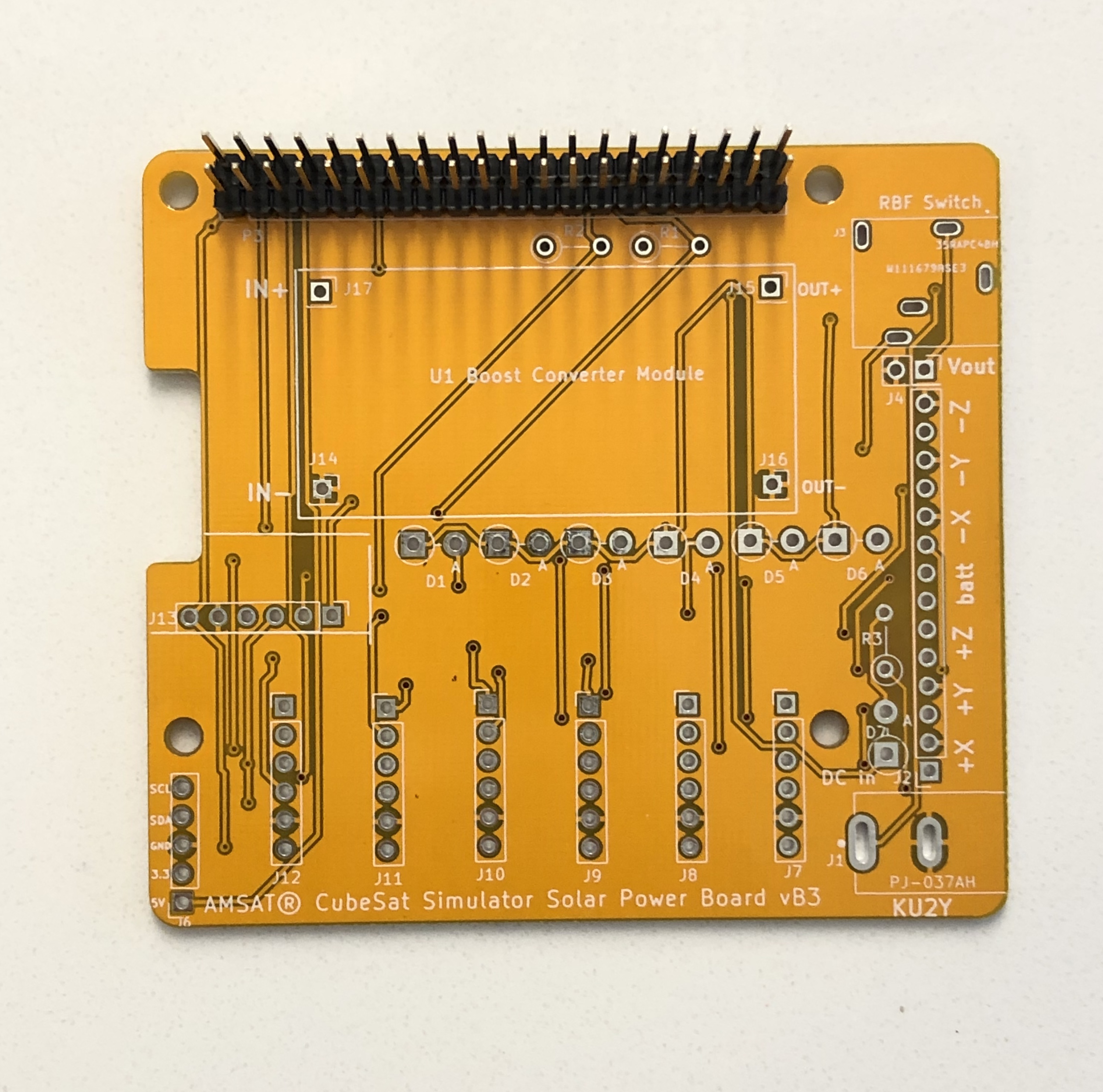 PCB with GPIO header installed