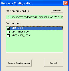 Completed Recreate Configuration UserForm