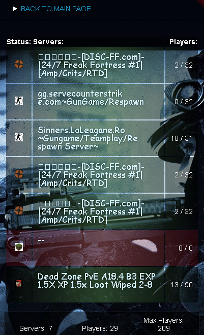 lgsl Server List on mobile device