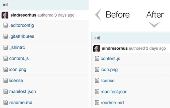 Hide files on GitHub