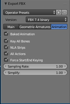 Animation settings