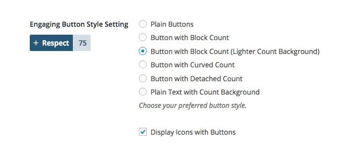 Button design settings panel