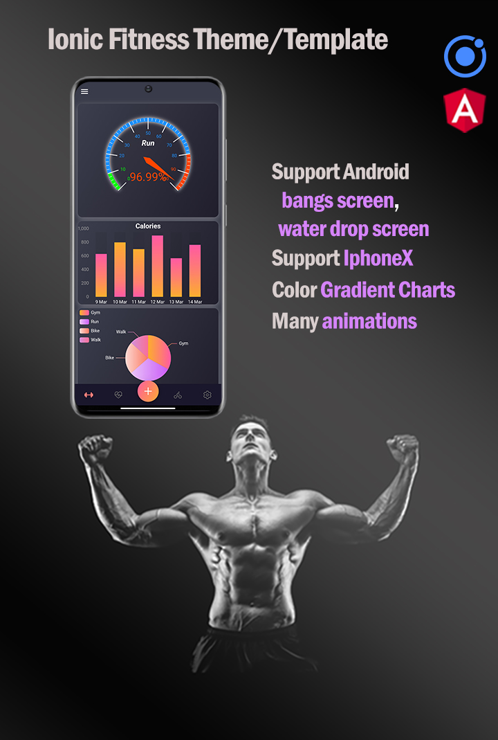 Ionic 6 / Angular 11 Fitness UI Theme / Template(Android+ios+web) App | Starter App