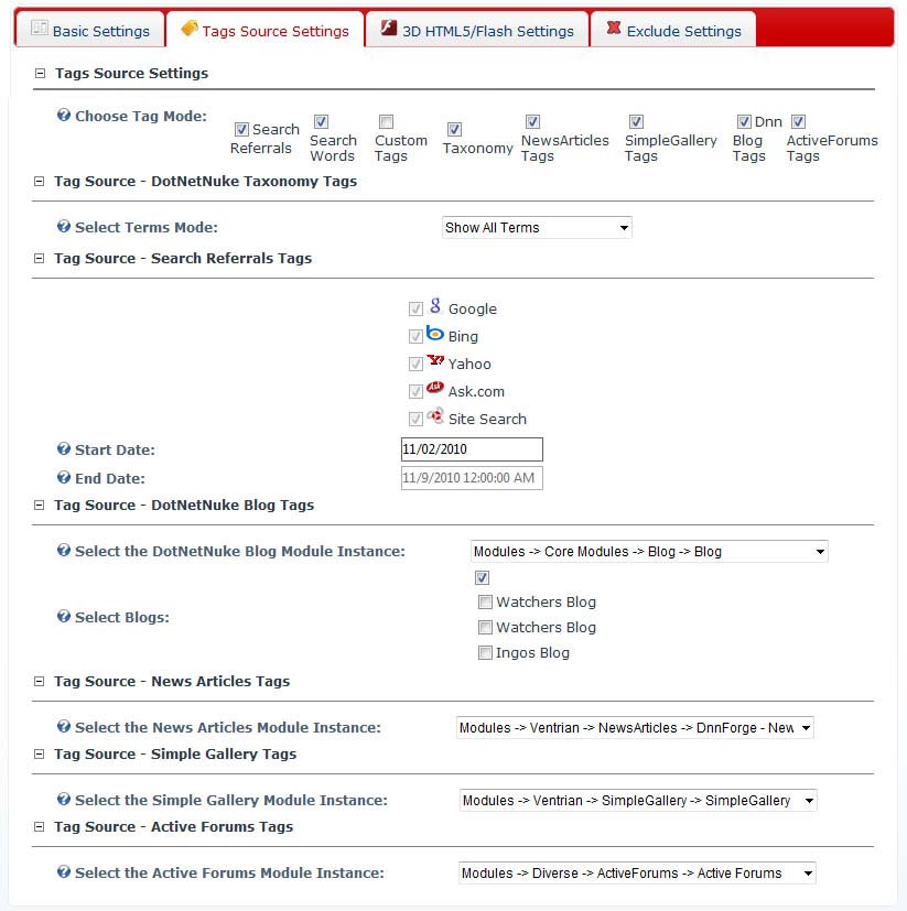 Source Settings