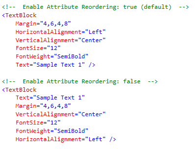 Enable Attribute Reordering Example