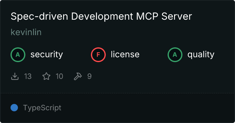 Spec-driven Development Server MCP server