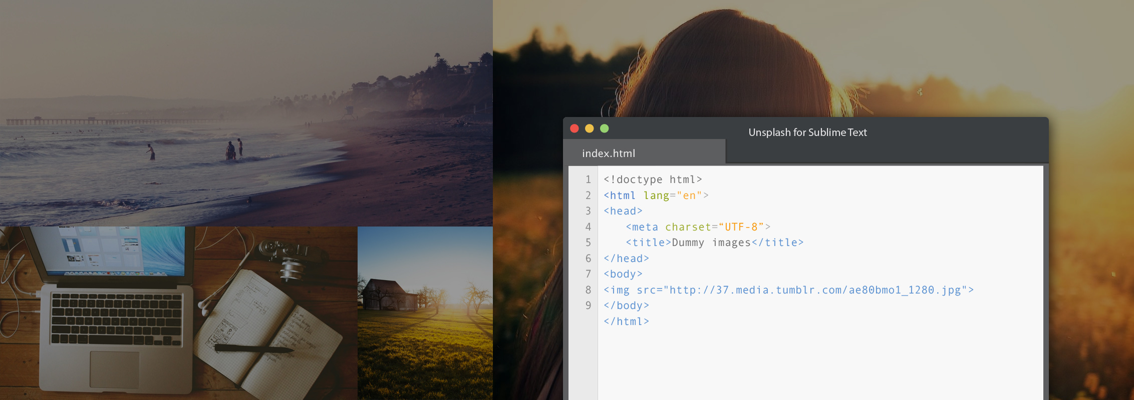 Unsplash for Sublime Text