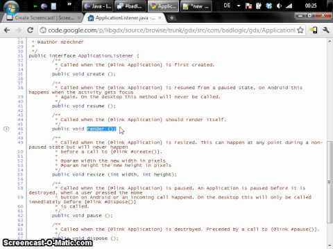 Libgdx Tutorial #1 - Application, ApplicationListener and Life-Cycle