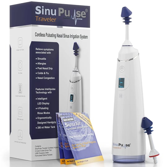sinupulse-traveler-with-30-sinuair-packets-cordless-pulsating-nasal-irrigation-sinus-rinse-system-sp-1