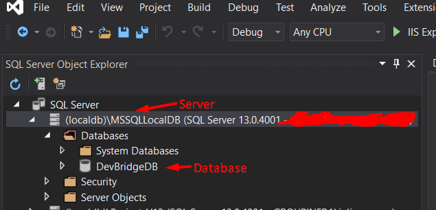 Server with database names