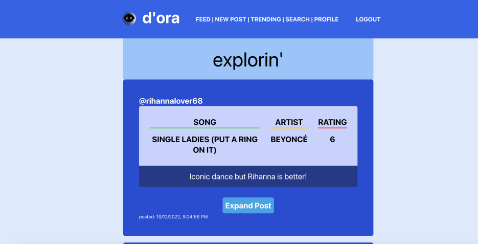 d'ora app main feed