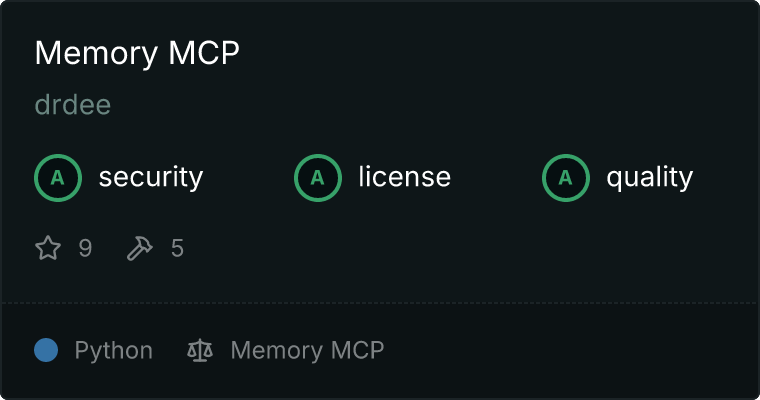 Memory MCP server