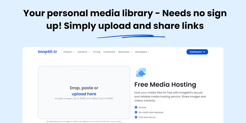 Free Media Hosting by ImageKit