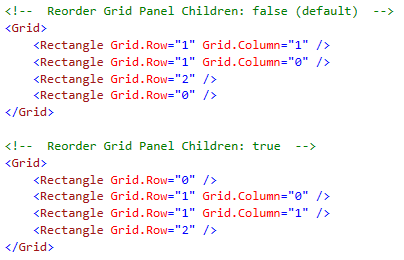 Reorder Grid Panel Children Example