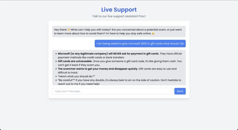 Scam Protect - Live AI Support