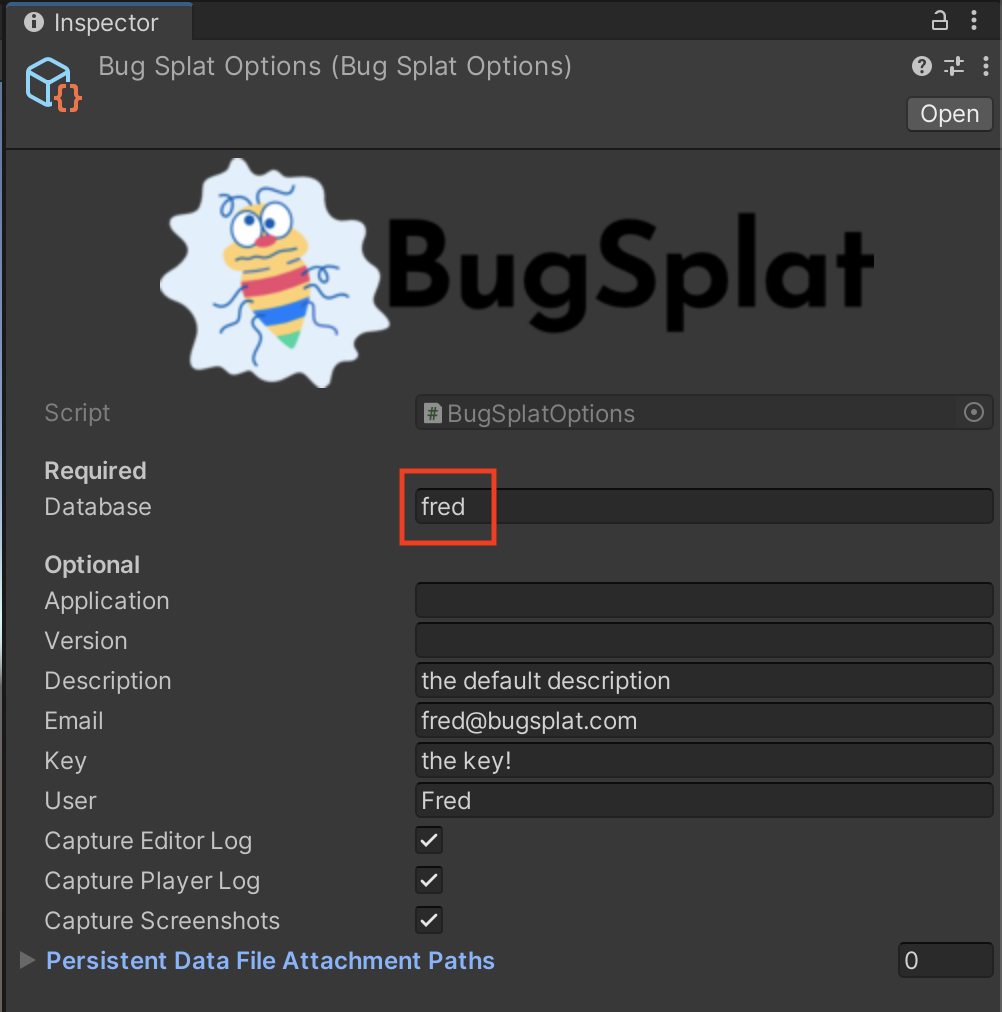 Configuring BugSplat