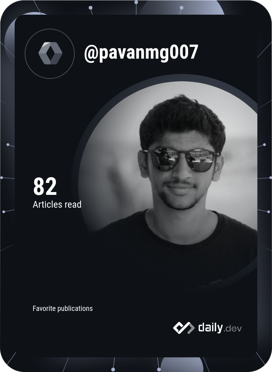 Pavan MG's Dev Card