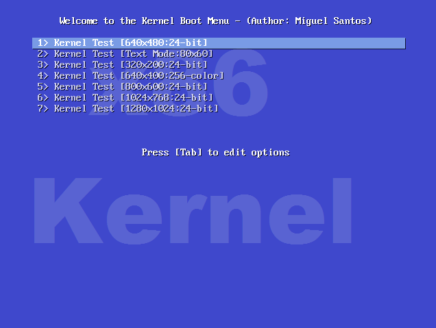 Kernel screenshot