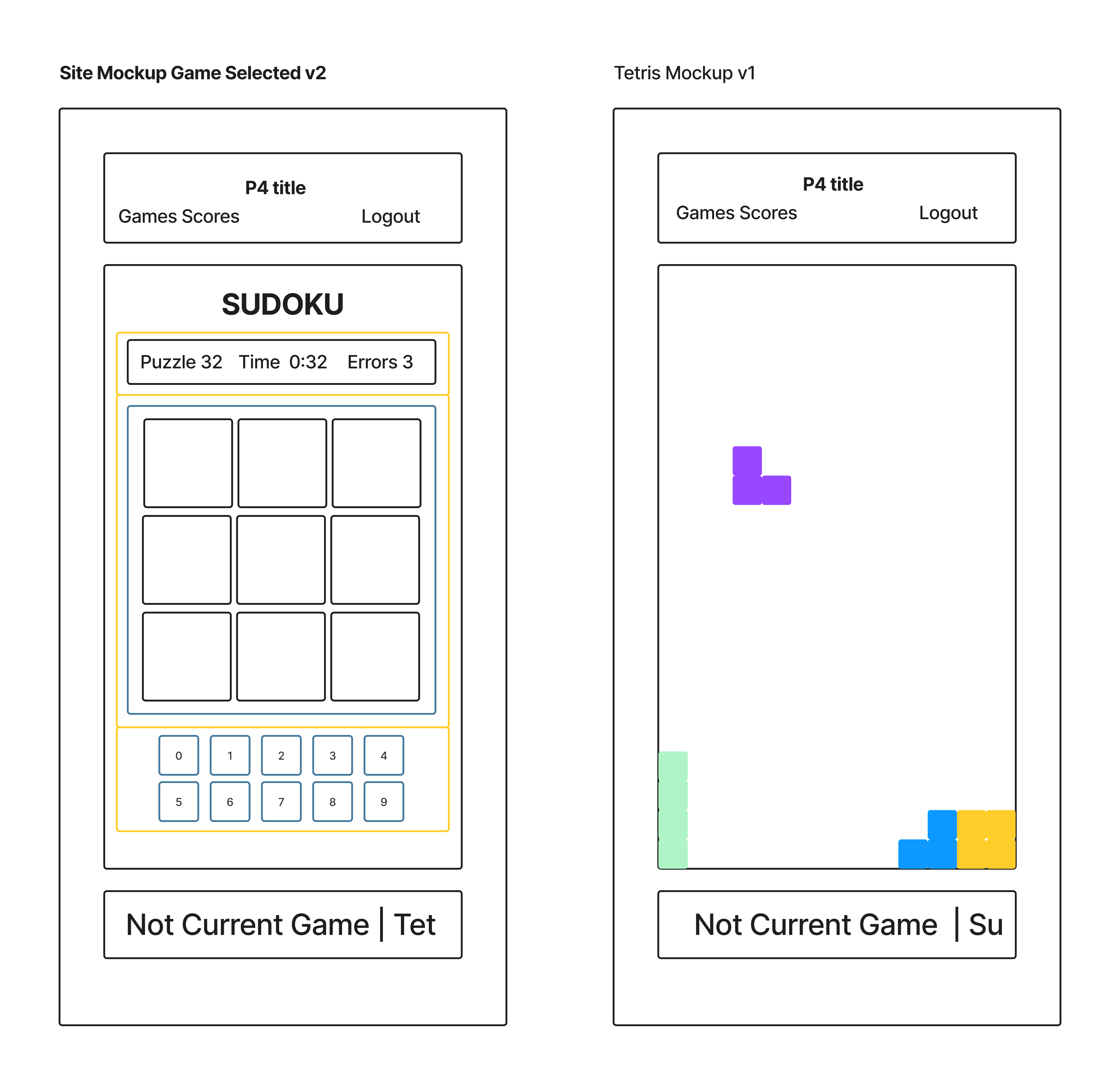 mobile first standard game mockups