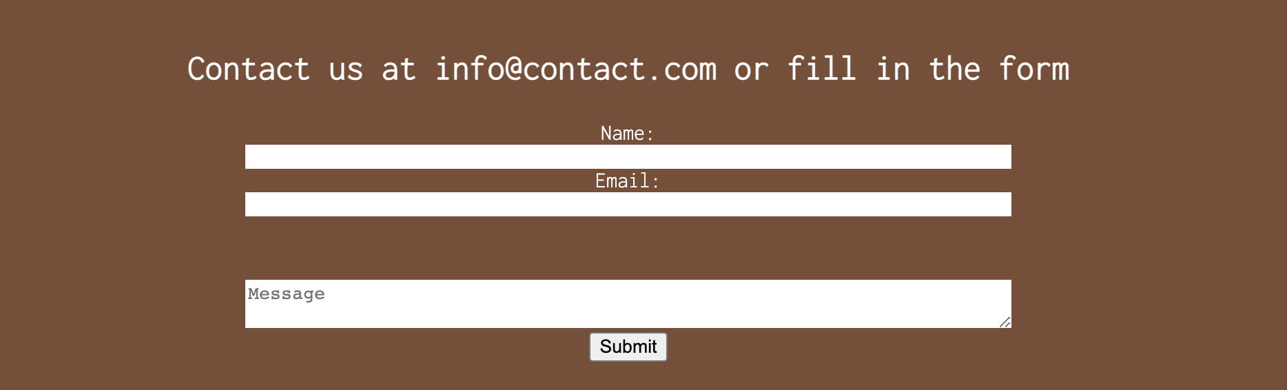 Contact Section Screenshot