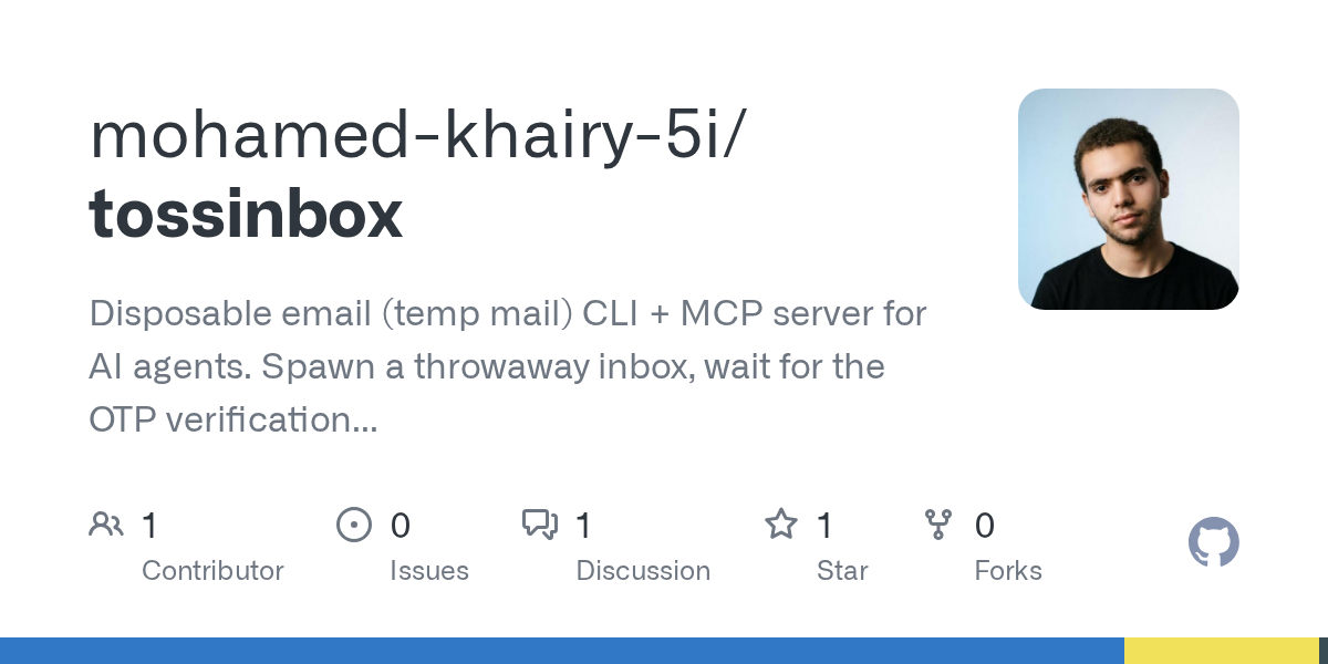 TossInbox — disposable email CLI + MCP server for AI agents